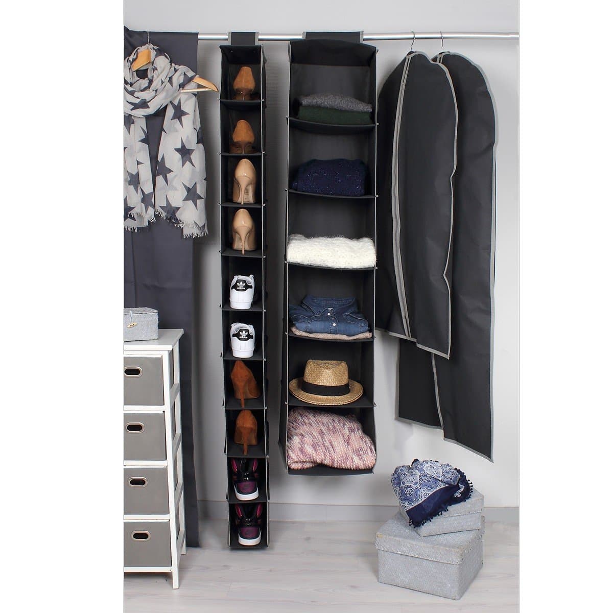 Rack chaussures en intissé 10 cases - Calicosy