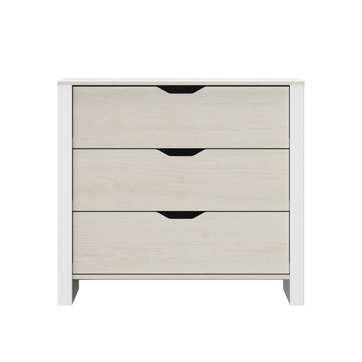 Commode 3 tiroirs Nairobi - L88 x H80 x P43 cm - Panneaux de particules - Calicosy