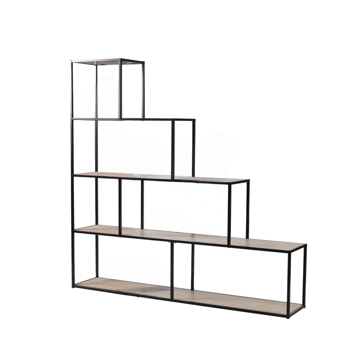 Bibliothèque 5 Niveaux Design Escalier - L160 x H157 cm - LEXIE - Panneaux de particules - Calicosy