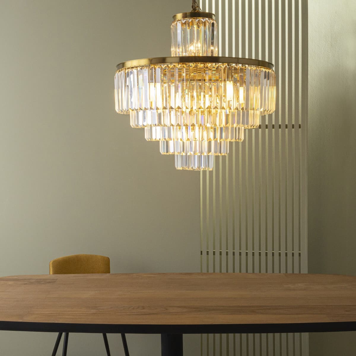 Lustre doré fulgurant GM L 200 cm - FULGURANT - Calicosy