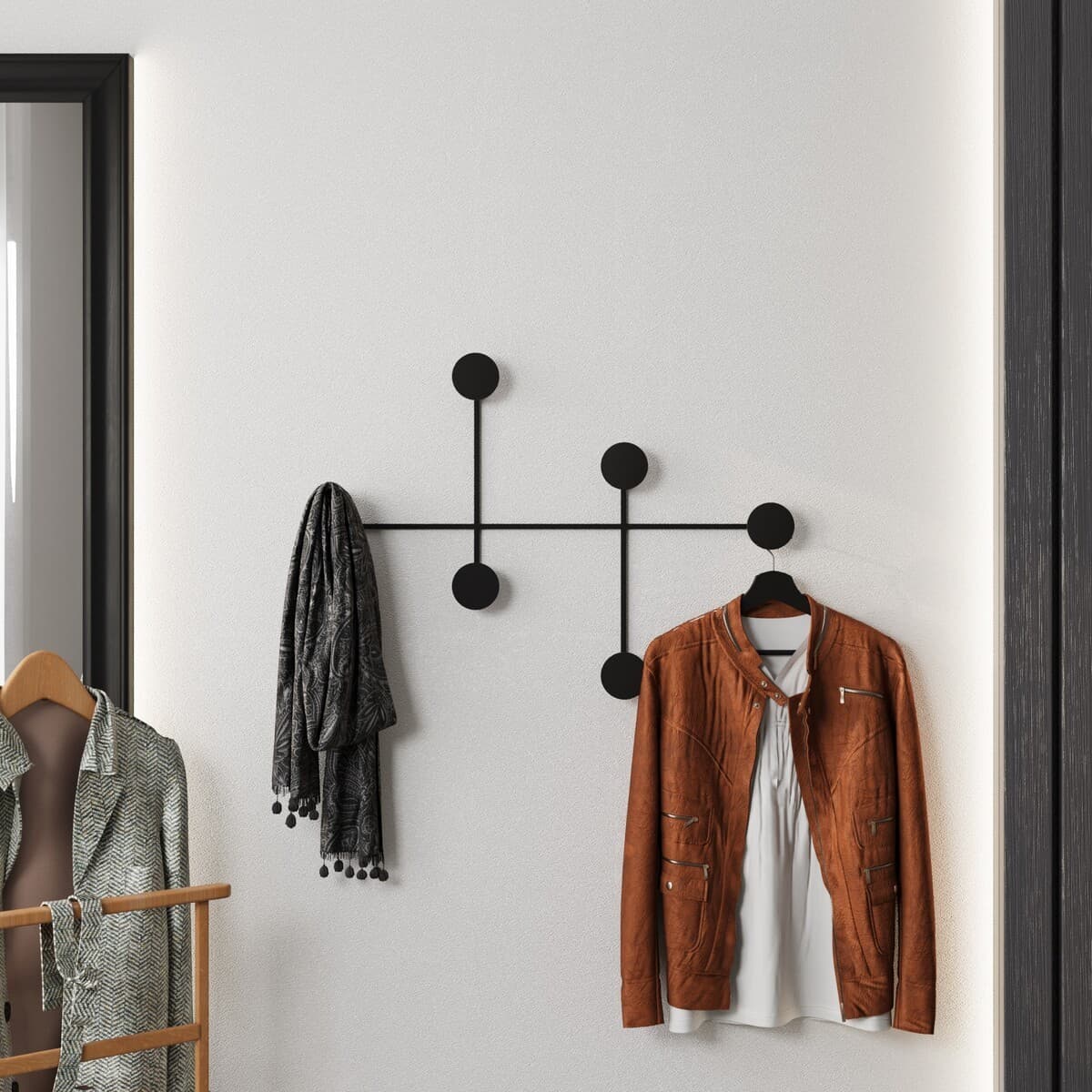 Porte manteaux mural 6 patÚres en métal H60 cm - DAMA - Calicosy