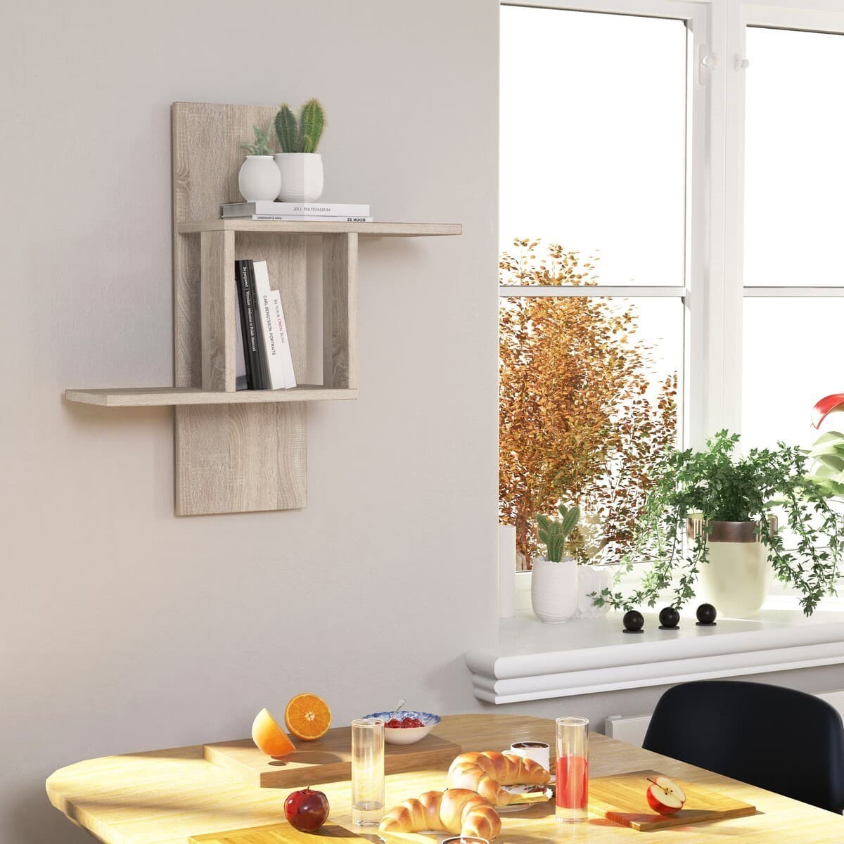 Etagère murale 2 tablettes H70 cm - MILL - Calicosy