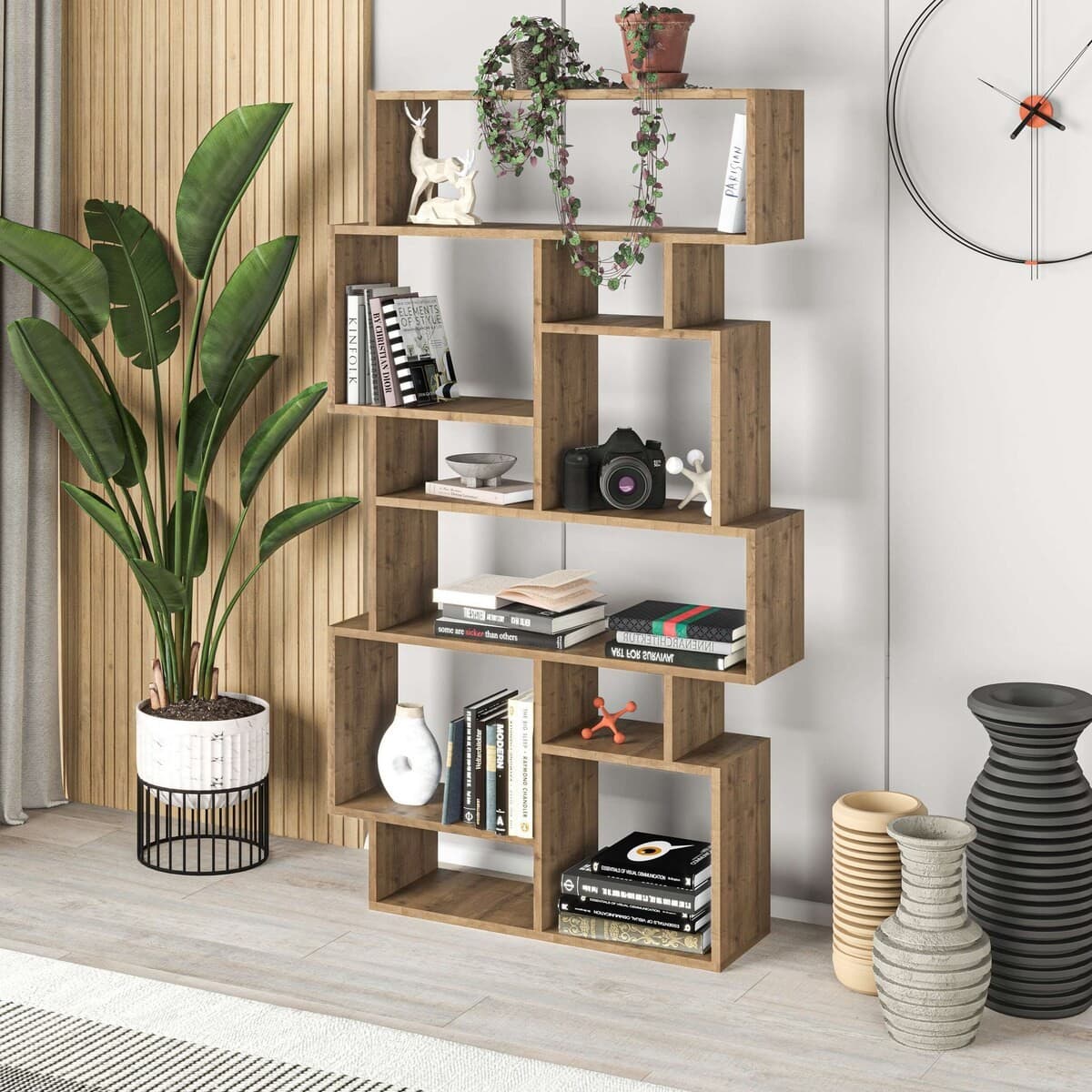 EtagĂšre bibliothĂšque avec niches H168,5 cm - KARMATO - Calicosy