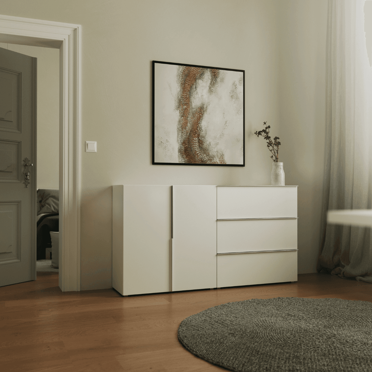 Meuble de rangement 3 tiroirs blanc L76cm - ORSA - Calicosy