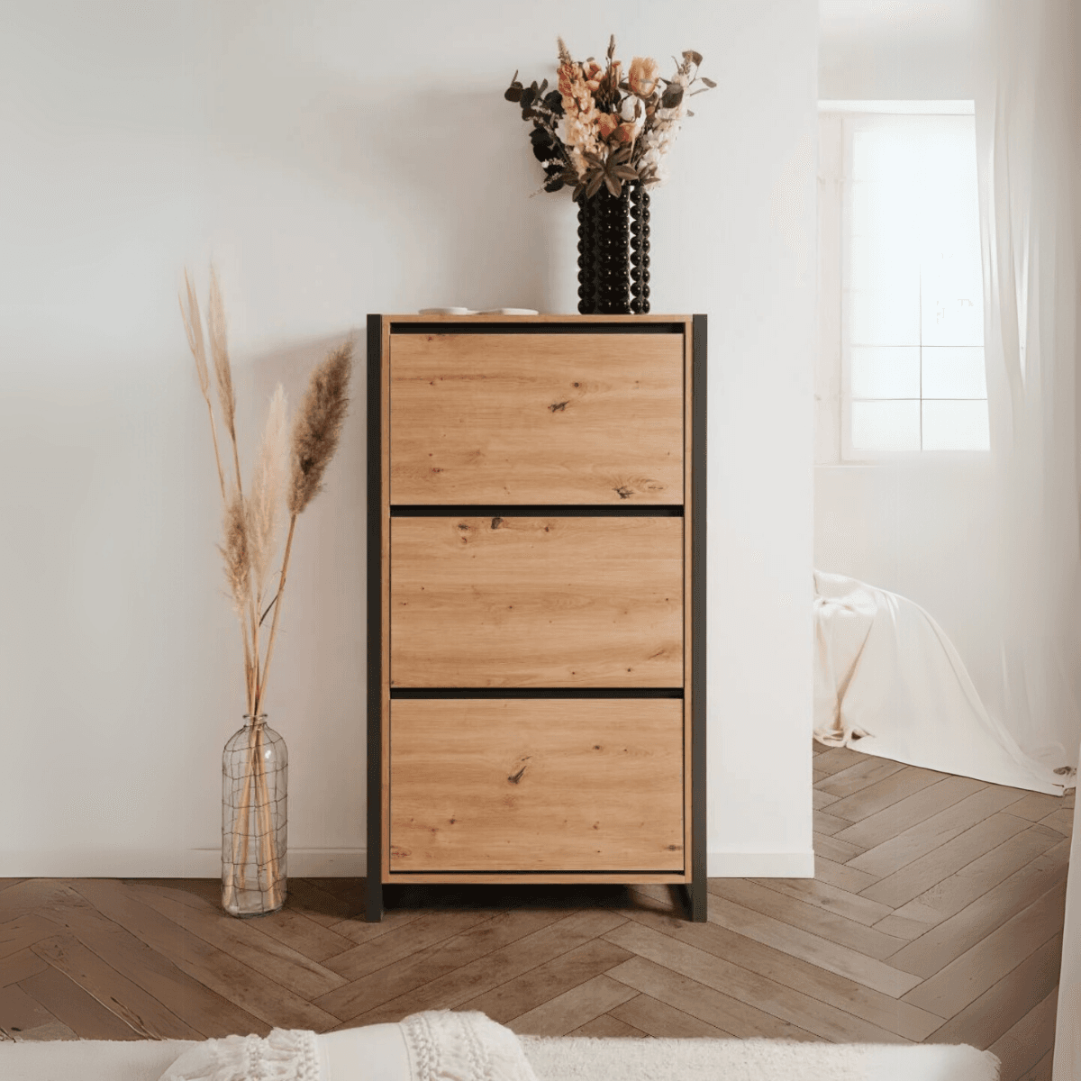 Meuble Ă Chaussures 3 Abattants L70 cm - DENVER - Calicosy