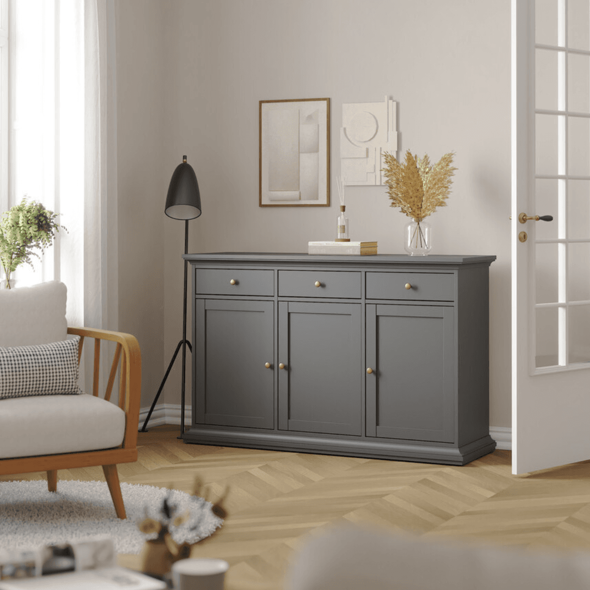 Buffet 3 portes et 3 tiroirs L143,7 cm - SOFIA - Calicosy