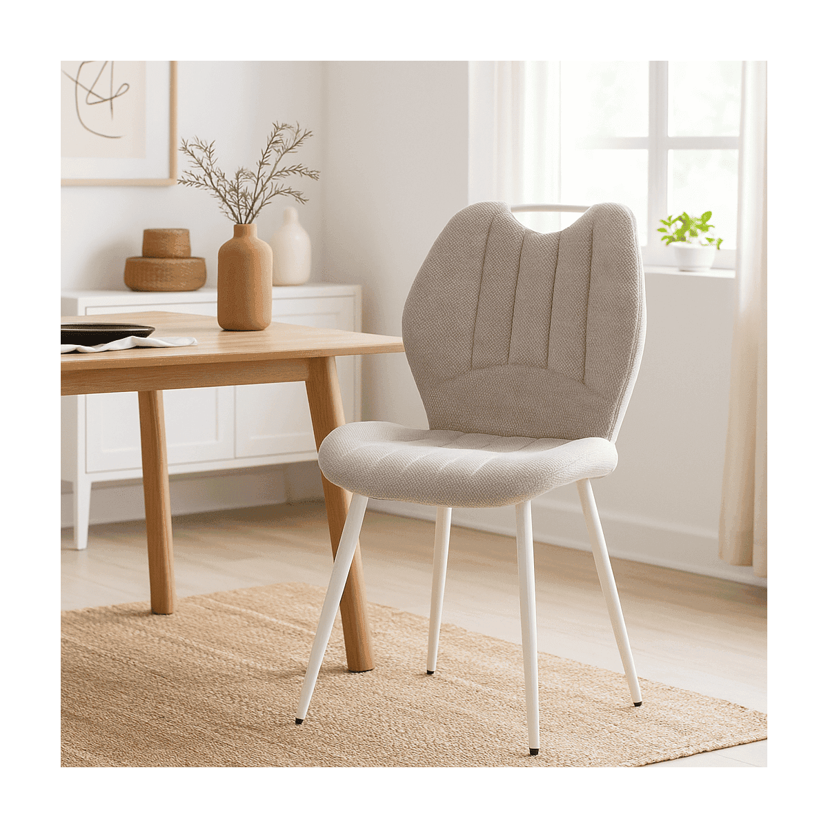 Lot de 4 chaises en tissu avec pieds en métal noir L48 cm - MULI - Calicosy