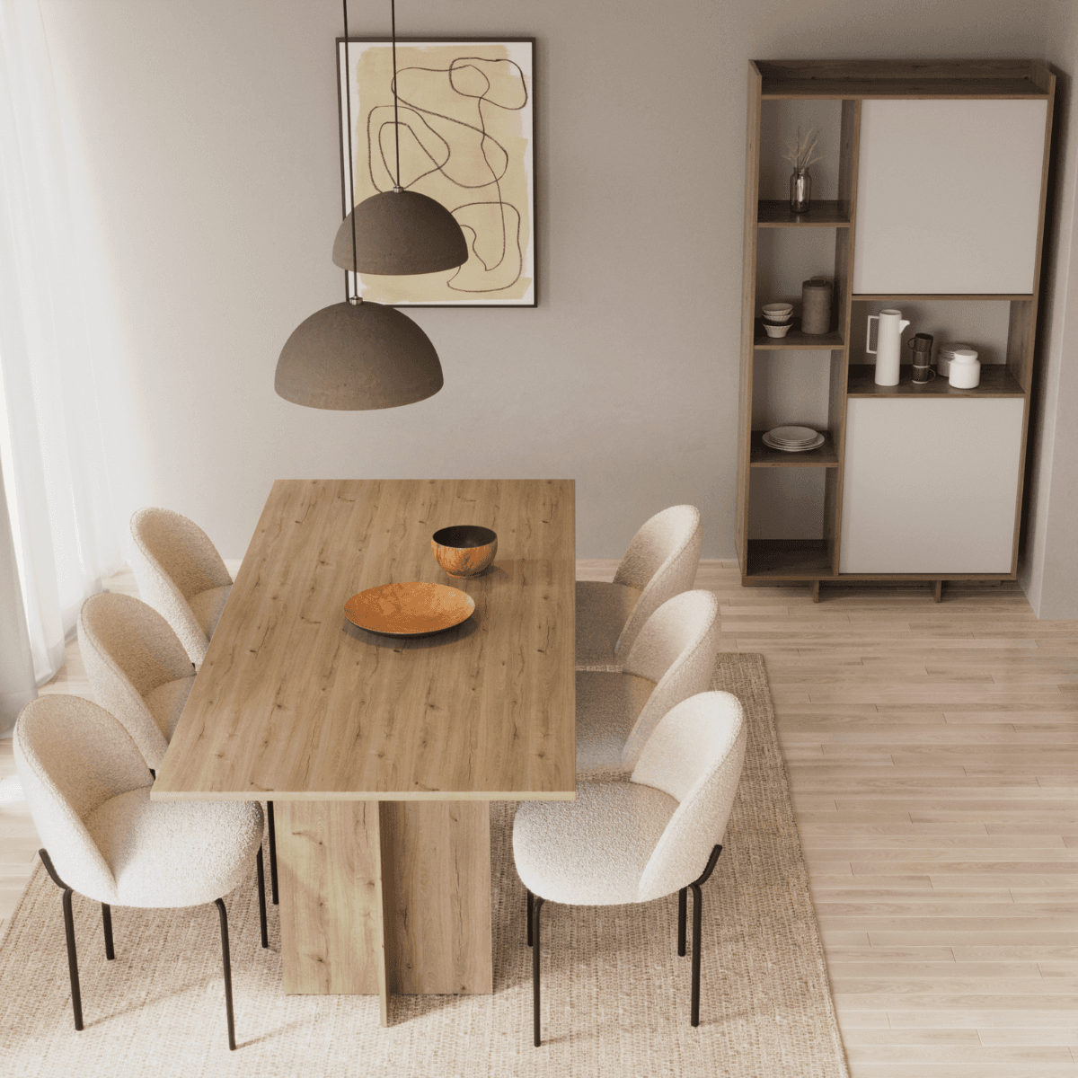 Table extensible de 166 Ă 200 cm dĂ©cor chĂȘne royal foncĂ© - LEAD - Calicosy