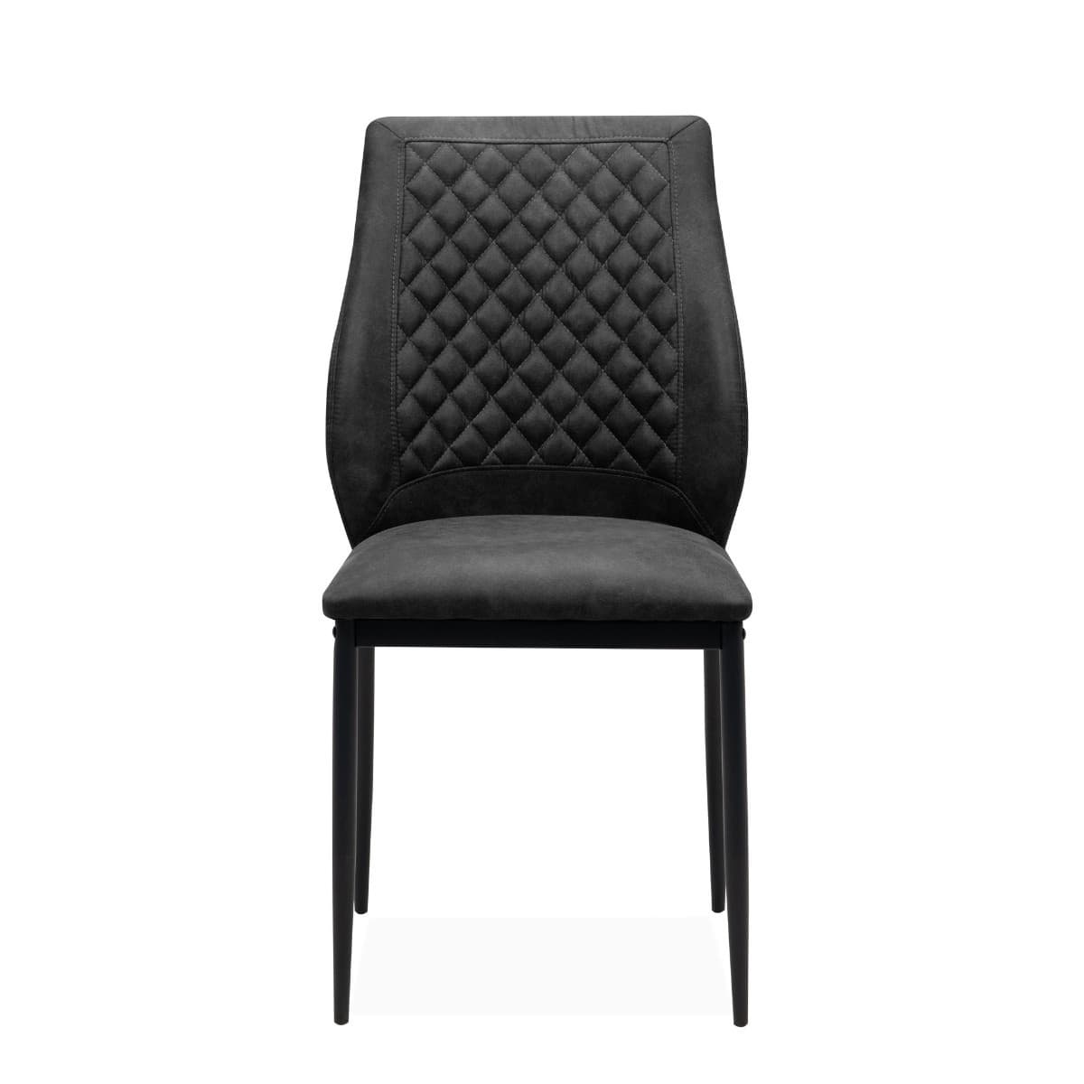 Lot de 4 chaises en tissu capitonné avec structure en métal L48cm - LILLIE - Calicosy