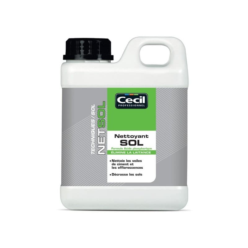 Nettoyant sol béton ciment nettoyant sol béton ciment 1 bidon(s) de 1 litre(s) intérieur et extérieur 1 litre(s) nettoyant - cecil professionnel