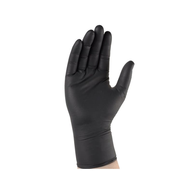 Gants jetables nitrile noir gants nitrile noir t9/10 non 9 nitrile chimique 1 boîte(s) de 100 pièce(s) - singer freres