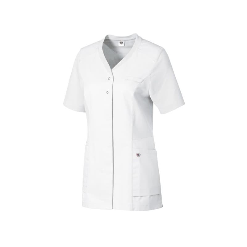 Tuniques confort femme à boutonner tunique confort à boutonner blanc txs blanc 100 - 200 g coton / polyester xs tunique 1 pièce(s) boutons - bp bierba