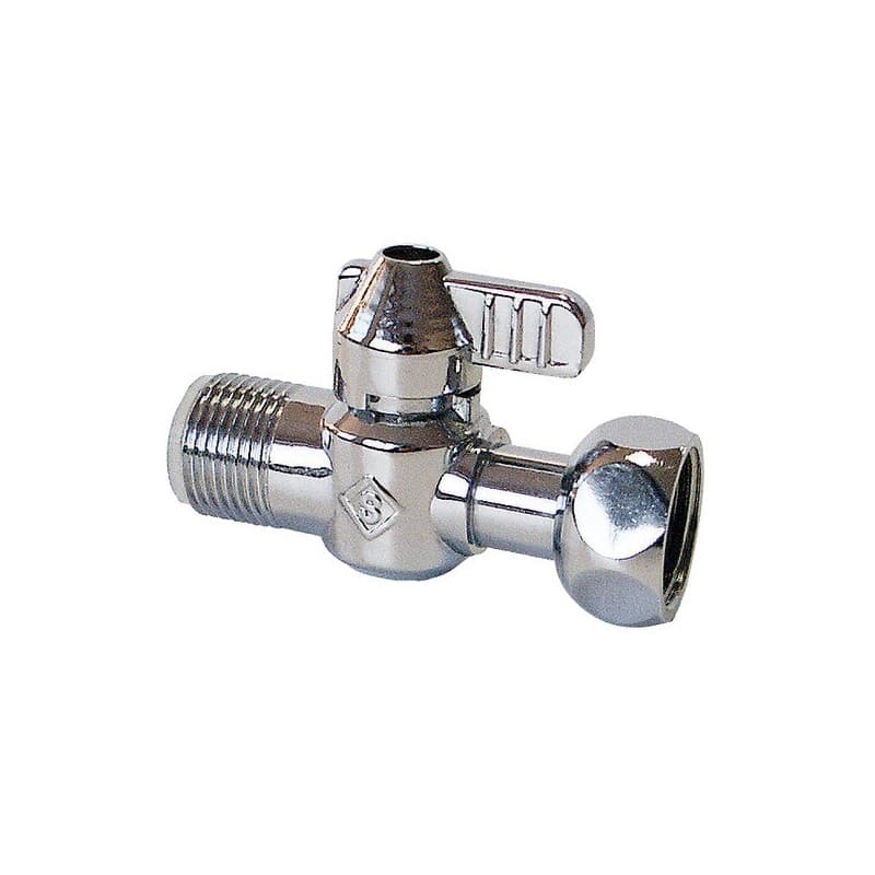 Robinets de chasse d'eau - 1/4 de tour robinet de chasse droit 1/4 tr sph. m12x17 - laiton nickel 1 pièce(s) - somatherm for you