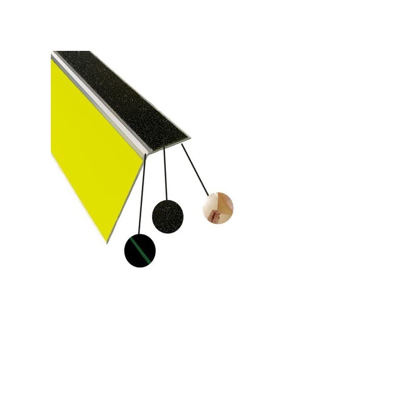 Nez de marche avec contremarche 1 pièce(s) nez de marche avec contremarche intérieur et extérieur aluminium 40.5 mm 3 m - wattelez