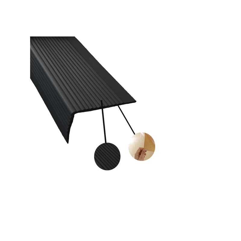 Nez de marche cornière noir 3000 x 75 x 44 mm 1 pièce(s) 75 mm auto-adhésif intérieur anodisé noir nez de marche cornière noir 3000 x 75 x 44 mm compo