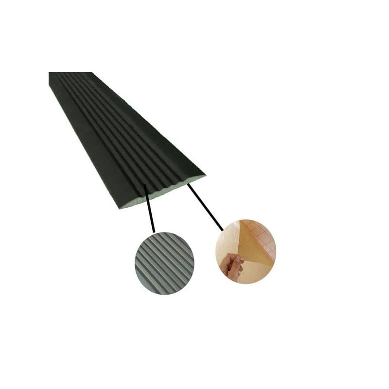 Nez de marche plat noir 3000 x 50 mm 50 mm 1 pièce(s) nez de marche plat noir 3000 x 50 mm auto-adhésif intérieur anodisé noir compound vinylique 3 m