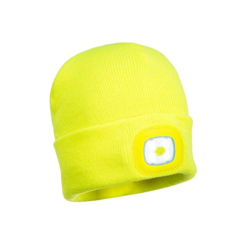 Bonnet beanie à led bonnets beanie jaune avec led 100 - 200 g polyester jaune bonnet tu 0 1 pièce(s) - portwest