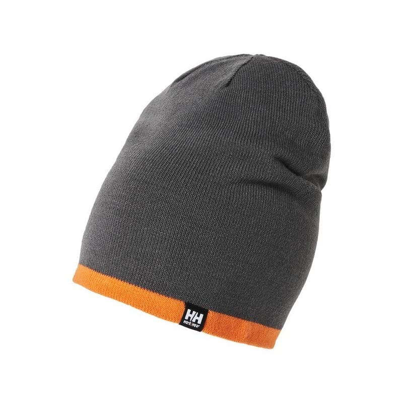 Bonnet manchester réversible 100 - 200 g bonnet tu 0 1 pièce(s) polyamide / élasthanne , polyester recyclé bonnet beanie réversible anthracite/orange