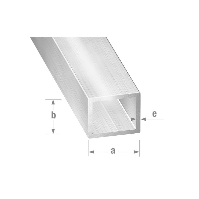 Tube rectangulaire aluminium anodisé 1 tube(s) de 2 mètre(s) linéaire tube rectangulaire 40 x 20 x 1 mm - alu anodisé brillant - cqfd