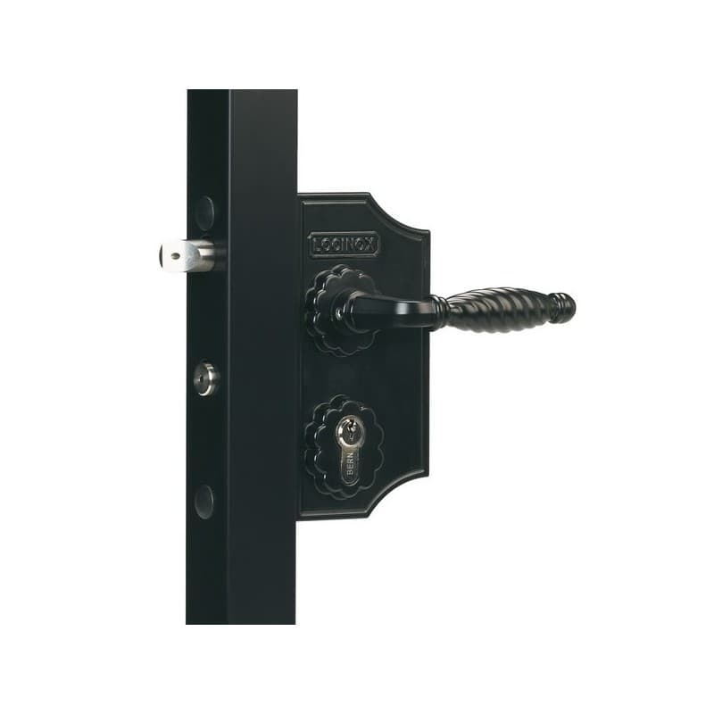 Serrure la de type fer forgé pour portail battant 1 pièce(s) serrure de portail battant fer forgé pour profil 10 à 30 mm - locinox