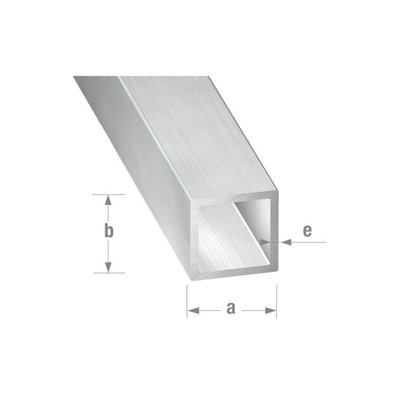 Tubes carré alu brut 1 barre(s) de 1 mètre(s) linéaire tube carré 16 x 16 x 1,5 mm - aluminium brut - cqfd
