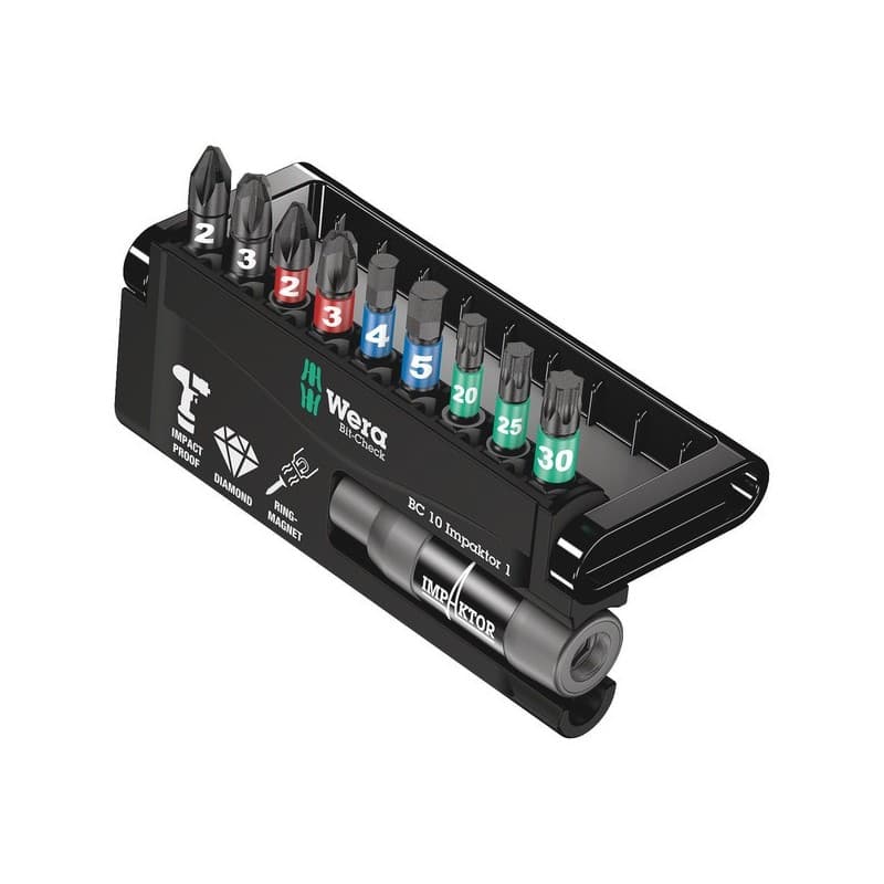 Jeu d'embouts impaktor et porte-embouts jeu d'embouts impaktor et porte-embouts 1 coffret(s) de 10 pièce(s) - wera werkzeuge