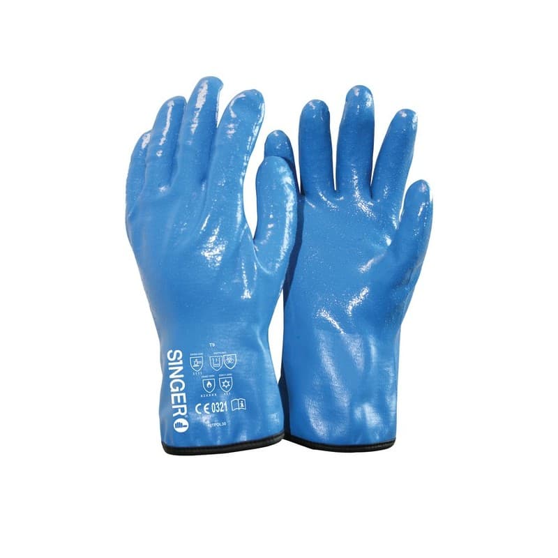Gants étanche fourré polaire tout enduit gants nitrile fourré polaire 30 cm t10 10 oui nitrile chaleur et feu, chimique, froid 1 sachet(s) de 10 paire