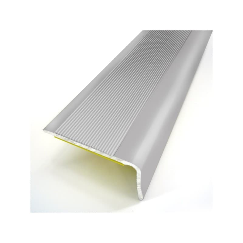 Nez de marche aluminium 6va 36 mm 1 pièce(s) aluminium auto-adhésif intérieur tertiaire anodisé naturel 2 mm nez de marche strié 6va 36 x 24 x 1100 mm