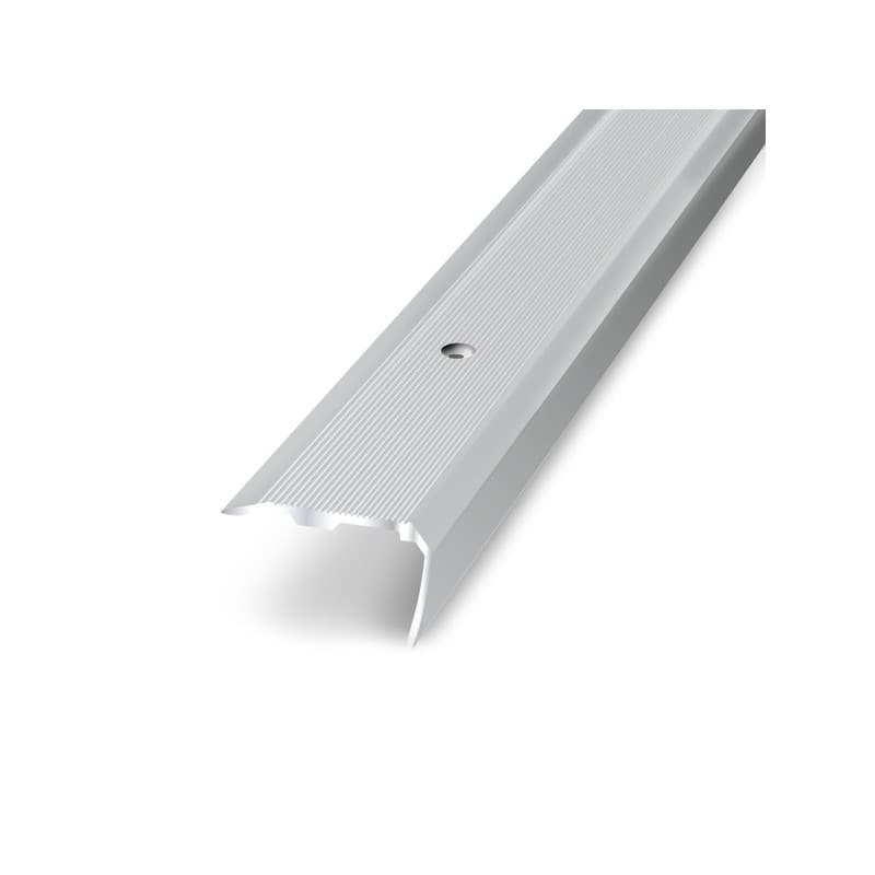 Nez de marche aluminium grande longueur 36 mm 1 pièce(s) intérieur et extérieur à visser aluminium tertiaire anodisé naturel 18 mm nez de marche strié