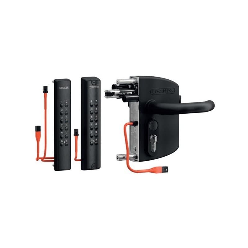 Serrure à clavier électronique volta 1 ensemble(s) serrure volta profils carrés 30-50 mm - noir - locinox