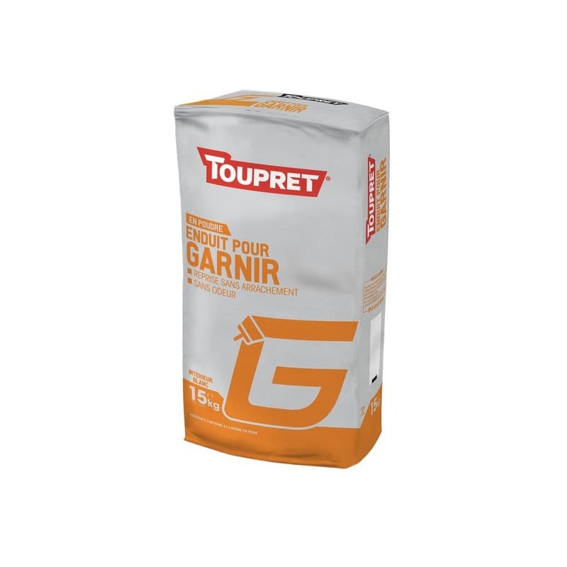 Enduit pour garnir g en poudre 24 heure(s) 1 sac(s) de 15 kilogramme(s) poudre multisupport garnissant enduit pour garnir g en poudre 15 kg - toupret