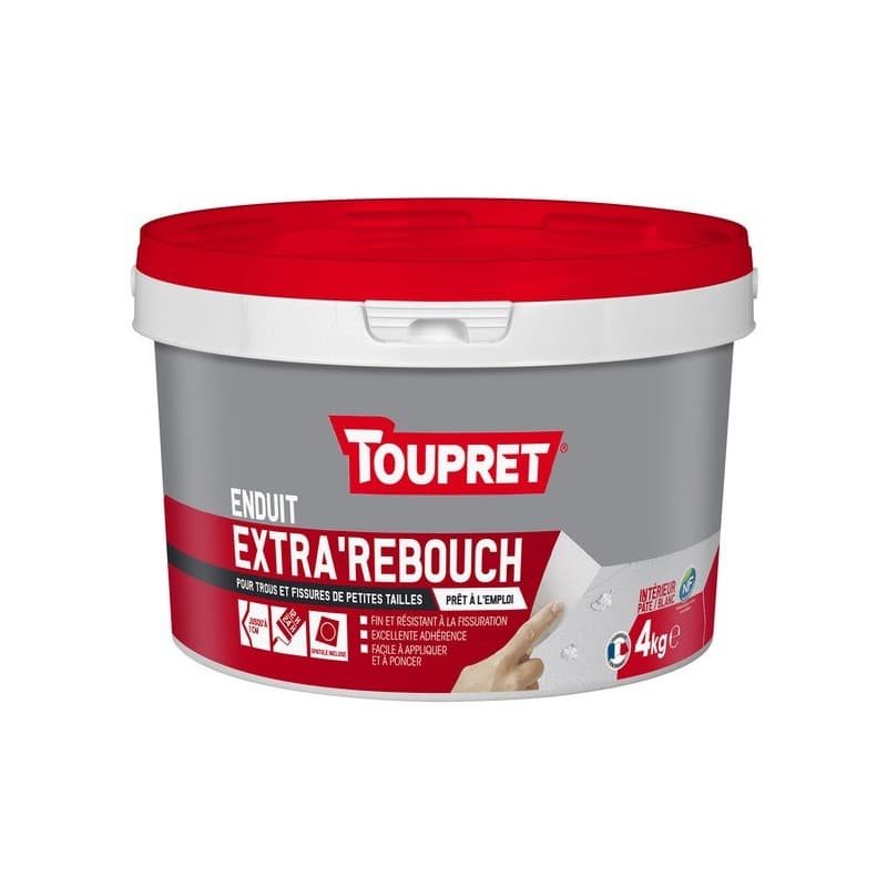 Enduit extra'rebouch souple en pĂąte enduits extra'rebouch souple en pĂąte 24 heure(s) 1 seau(x) de 4 kilogramme(s) pĂąte rebouchage multisupport 4 kg -
