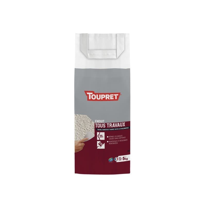 Enduit multi travaux 3 en 1 poudre 48 heure(s) enduit multi travaux 3 en 1 poudre 1 sac(s) de 5 kilogramme(s) rebouchage poudre multisupport 5 kg - to