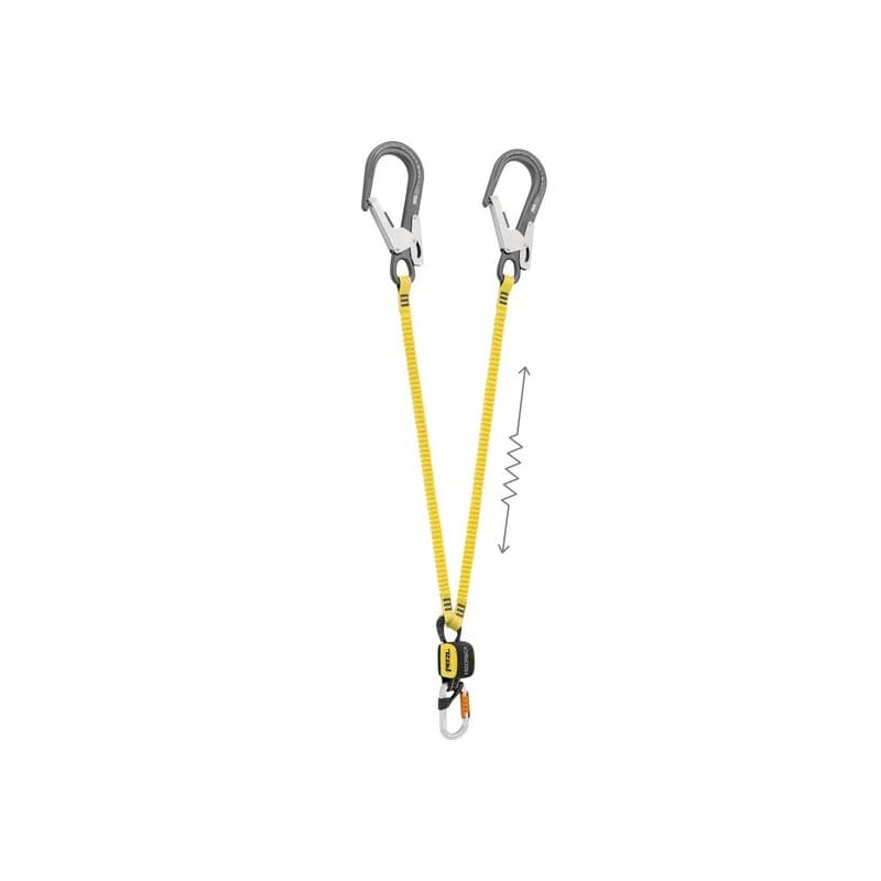 Longe double absorbica y 150cm avec absorbeur d'énergie 1 pièce(s) longe double absorbica y 150cm 1.5 m - petzl distribution