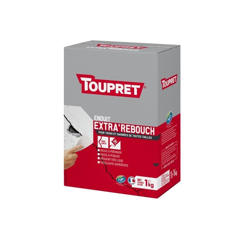 Enduit extra'rebouch en poudre enduits extra'rebouch souple en pĂąte 1 seau de 15 kilogramme(s) - toupret