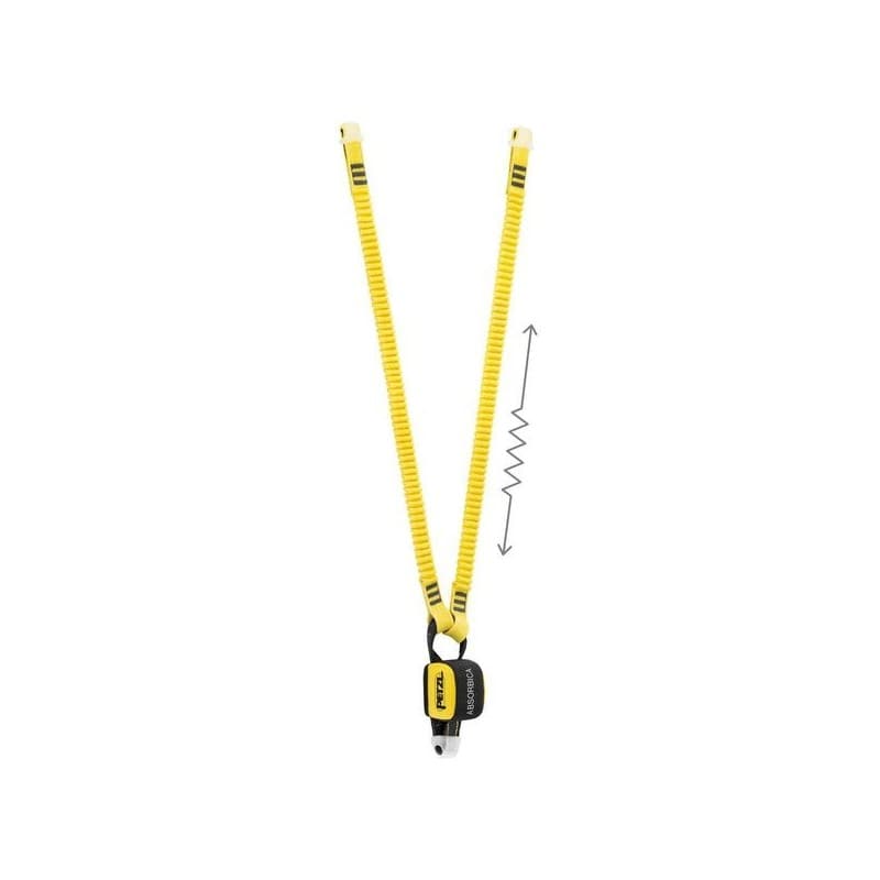 Longe double absorbica y 150cm jaune avec absorbeur d'énergie 1.50 m 1 pièce(s) longe double absorbica y 150cm - petzl distribution