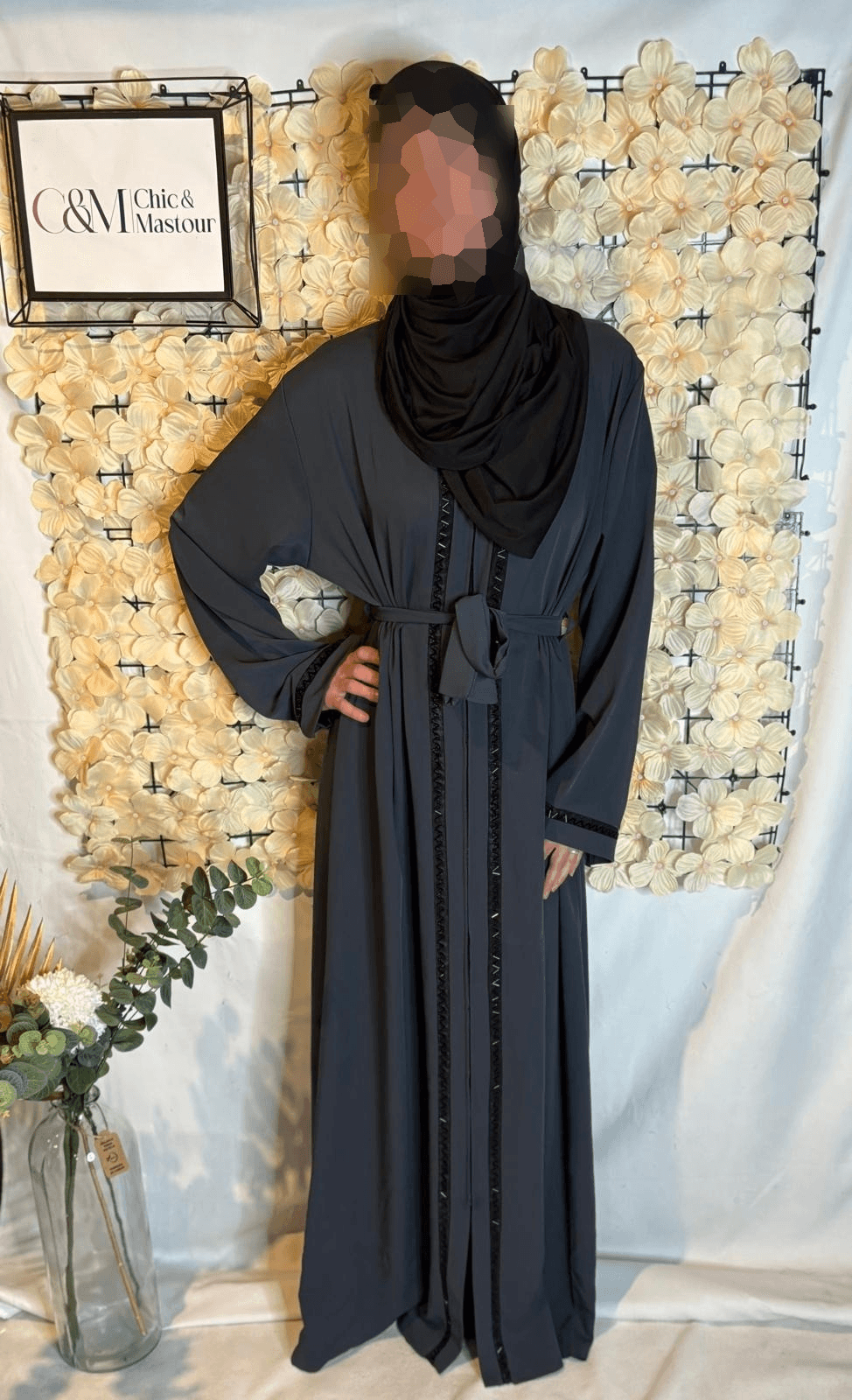 Abaya Aid Nidha Gris Anthracite