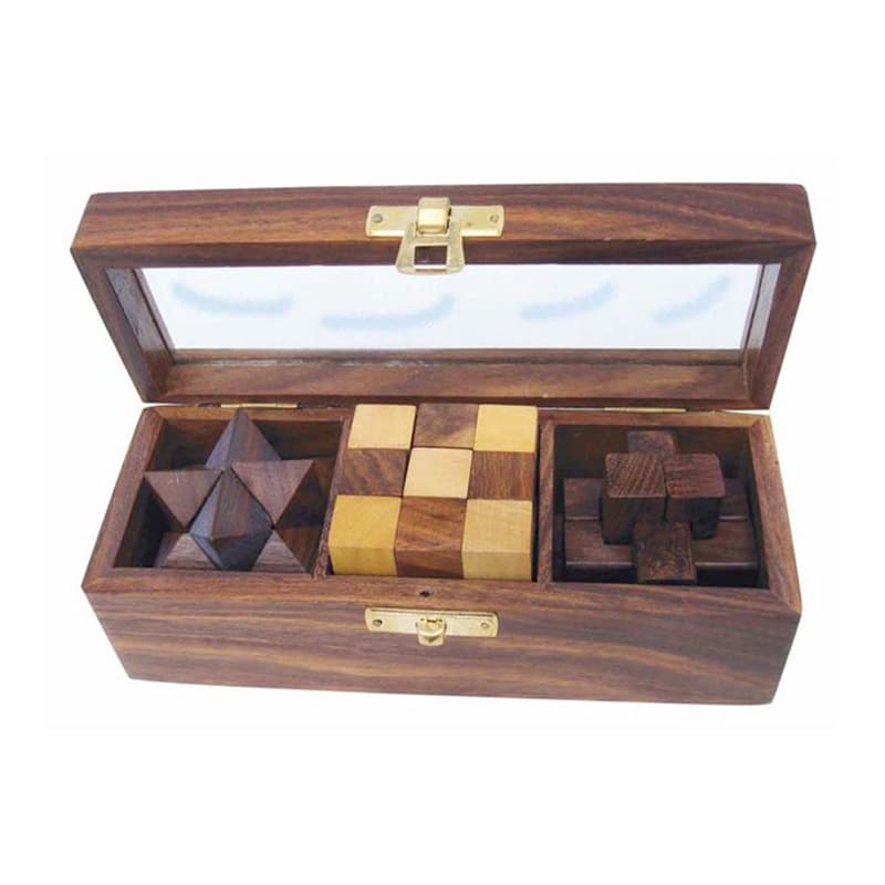 Coffret 3 Casse-tête en bois