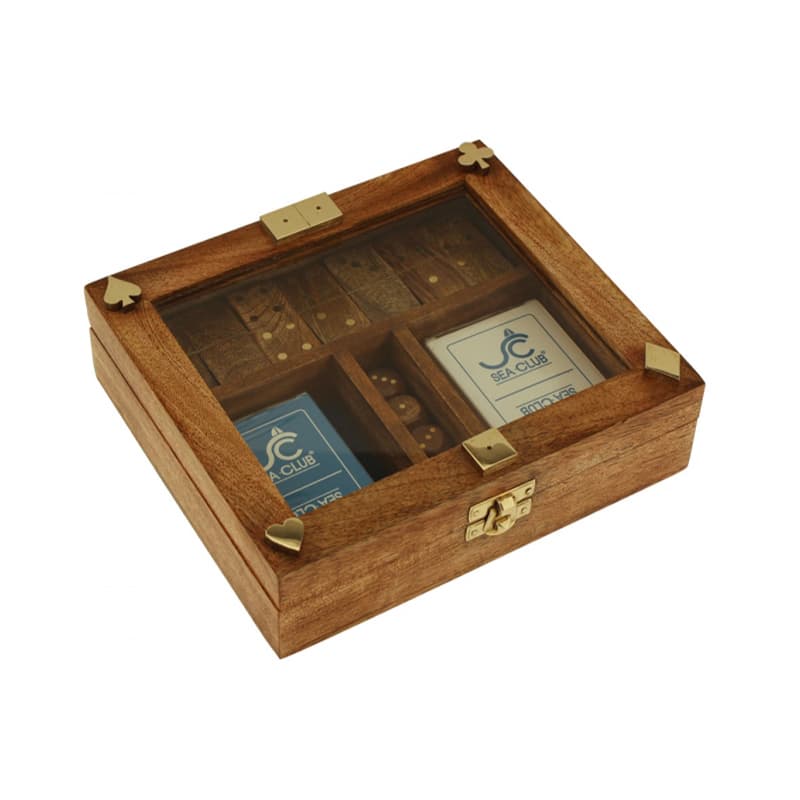 Coffret en bois multi-jeux
