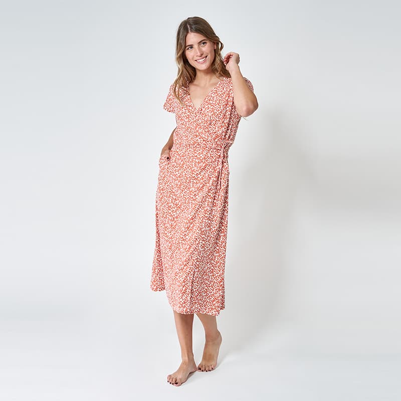 Robe longue imprimée BATELA Micro Algues A1972 46 MAL Micro Algues