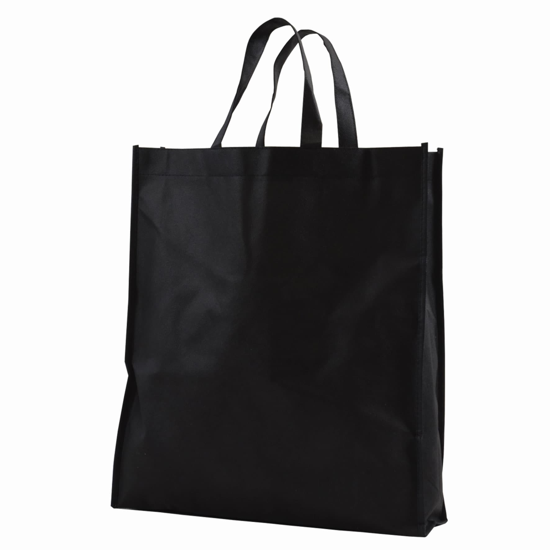 Sac cabas en tissu non tissé couleur noir 40 x 45 x 10 cm - Lot de 10