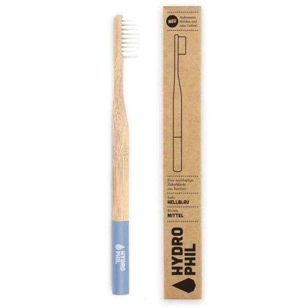 Brosse à dents en Bambou Adulte Medium Bleu HydroPhil® - Cosmétiques