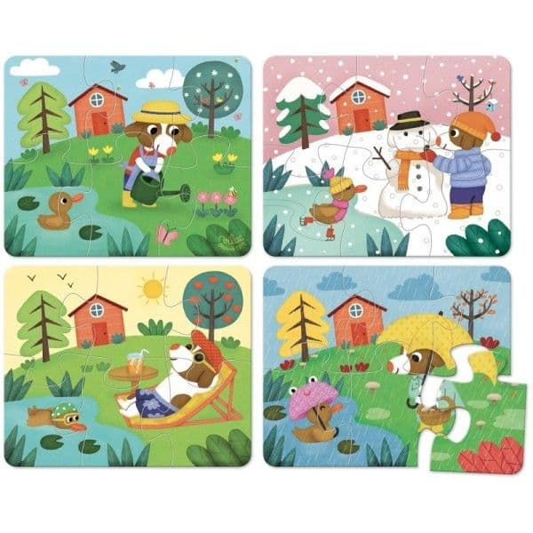 Set 4 Puzzles en bois 'Les 4 Saisons' Vilac® - Jouets puzzle en bois