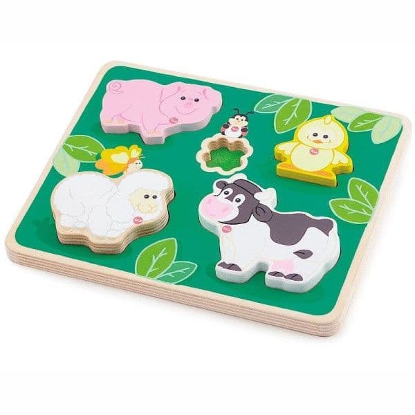 Puzzle tactile Encastrement Animaux de La ferme Sevi 1831® - Jouets