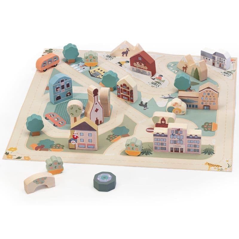 Puzzle en bois à jouer 28 pièces Village des Alpes Sevi 1831® Nature