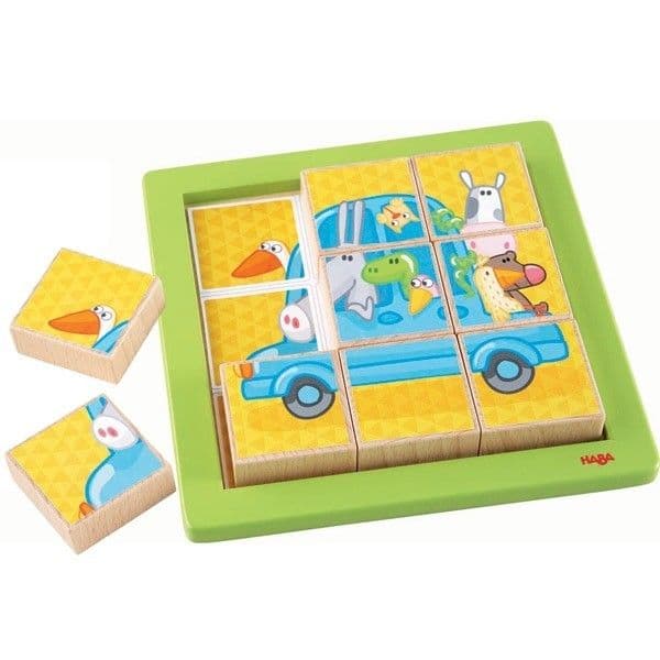 Puzzle Assemblage Blocs Animaux Voyageurs 9 pièces HABA® 2 ans