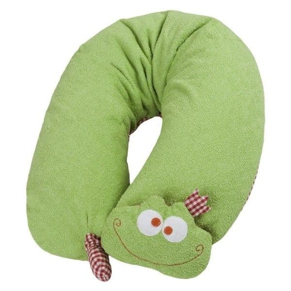 Coussin d'allaitement Efie Coton Bio Grenouille & Doudou Hochet