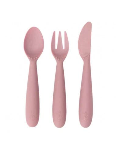 Premiers Couverts Cuillère, Fourchette et Couteau EZPZ Rose Blush Rose pâle