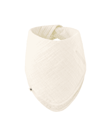 Bavoir Bandana en coton Biologique Ivoire - Bibs Blanc cassé