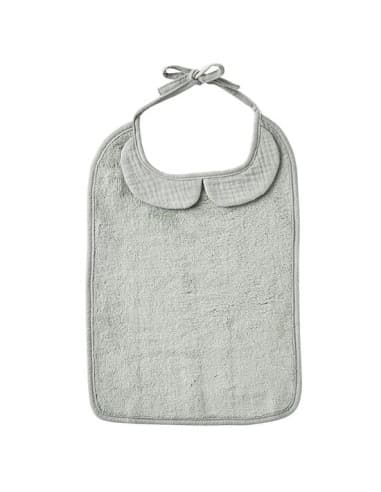 Grand Bavoir Bambou & Gaze coton Vert de Gris